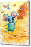 Купить картину Мышка и осень