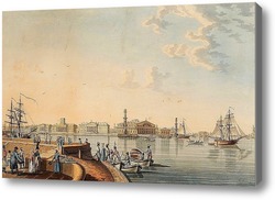 Картина Вид на стрелку Васильевского острова с Дворцовой набережной