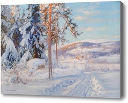 Картина Солнечный зимний пейзаж