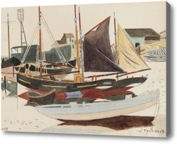Картина Верфи в порту в Остенде