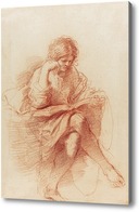 Купить картину Сидящая молодая девушка, читающая книгу