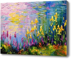 Картина Цветы у пруда