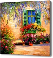 Картина Цветущий летний дворик