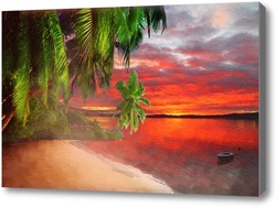 Купить картину тропический закат