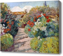 Картина Цветочная аллея летом