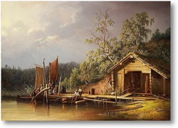 Картина Пейзаж с рыбаками