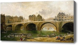 Купить картину Разрушение зданий на мосту Нотр-Дам
