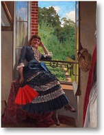 Картина Молодая женщина в окне