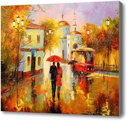 Картина Осенний дождь в городе любви 