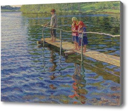 Картина Рыбалка на реке