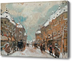 Картина Зимняя уличная сцена