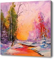 Картина Зимний закат