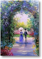 Картина Прогулка в цветущем саду