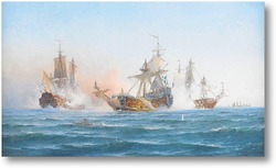Картина Корабль Wachtmeisters битве против русской эскадры 1719