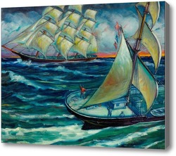 Картина Парусники в море 