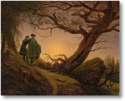 Картина Двое мужчин рассматривают луну