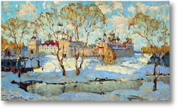 Картина Русский монастырь зимой