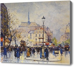 Картина Сцена на парижских улицах
