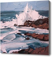 Картина Морские волны возле скал