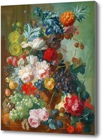 Картина Фрукты и цветы в керамической вазе