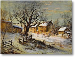 Купить картину Зимняя деревня