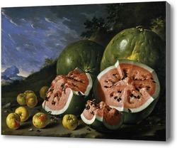 Картина Натюрморт:  арбузы и яблоки