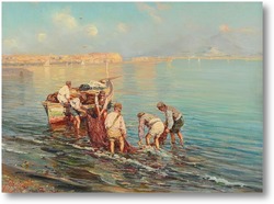 Купить картину Рыбаки на берегу моря