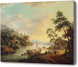 Картина Пейзаж реки Рейн