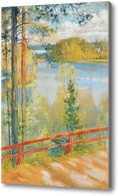 Картина Пейзаж озера.Эдельфельт Альберт