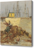 Картина Рыбак в порту