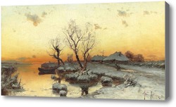 Картина Закат над болотом