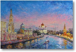 Купить картину Круглова Светлана. "Софийская и Кремлевская набережные вечером"