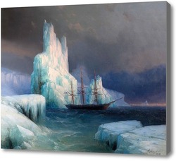 Картина Корабль в ледяных скалах