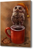 Картина Совенок и чай с печенюшками