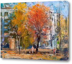Купить картину Осенний двор