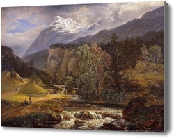Купить картину Альпийский пейзаж.Даль Юхан