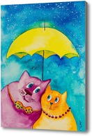 Картина Двое под одним зонтом
