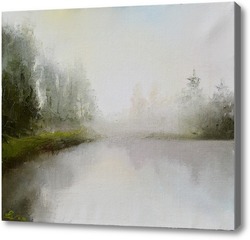 Картина Туманное утро на озере