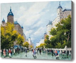 Картина Летняя уличная сцена