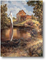 Картина Старинный деревенский пейзаж