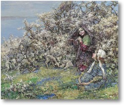 Картина Ягнята в цветах