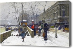 Картина Лувр под снегом