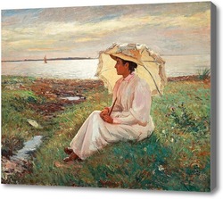 Картина Элегантная дама на море