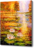 Картина Лилии на пруду
