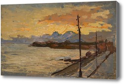 Картина Закат на побережье