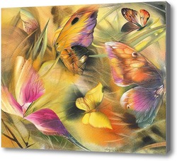 Картина бабочки на ветру