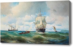 Картина Лодки в море