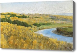 Картина Река Ока,золотая осень
