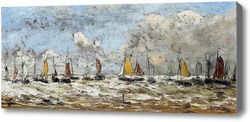 Купить картину Рыболовный флот на голандском побережье