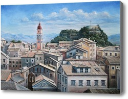 Картина  Корфу,вид на город